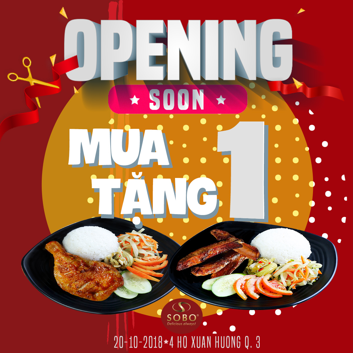 khuyến mãi nhà hàng SOBO cơm thịt nướng